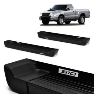 Estribo Lateral em Alumínio Attack Prime Preto COMPATÍVEL APENAS COM S10 cabine simples