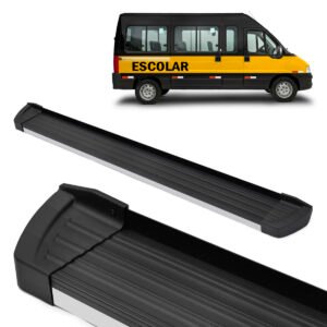 Estribo Slim Exclusivo Preto Fosco Pass Ducato Boxer Jumper Teto Alto